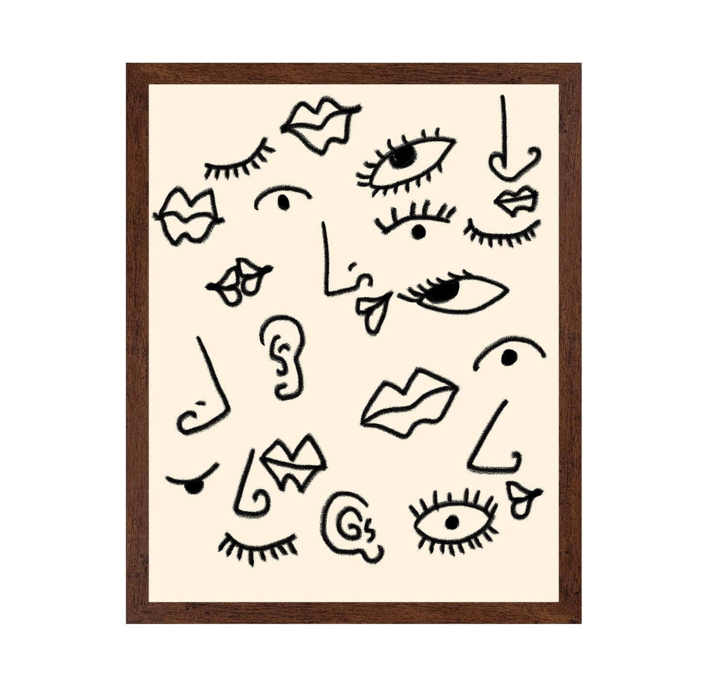 Abstract Faces Sketch Pattern