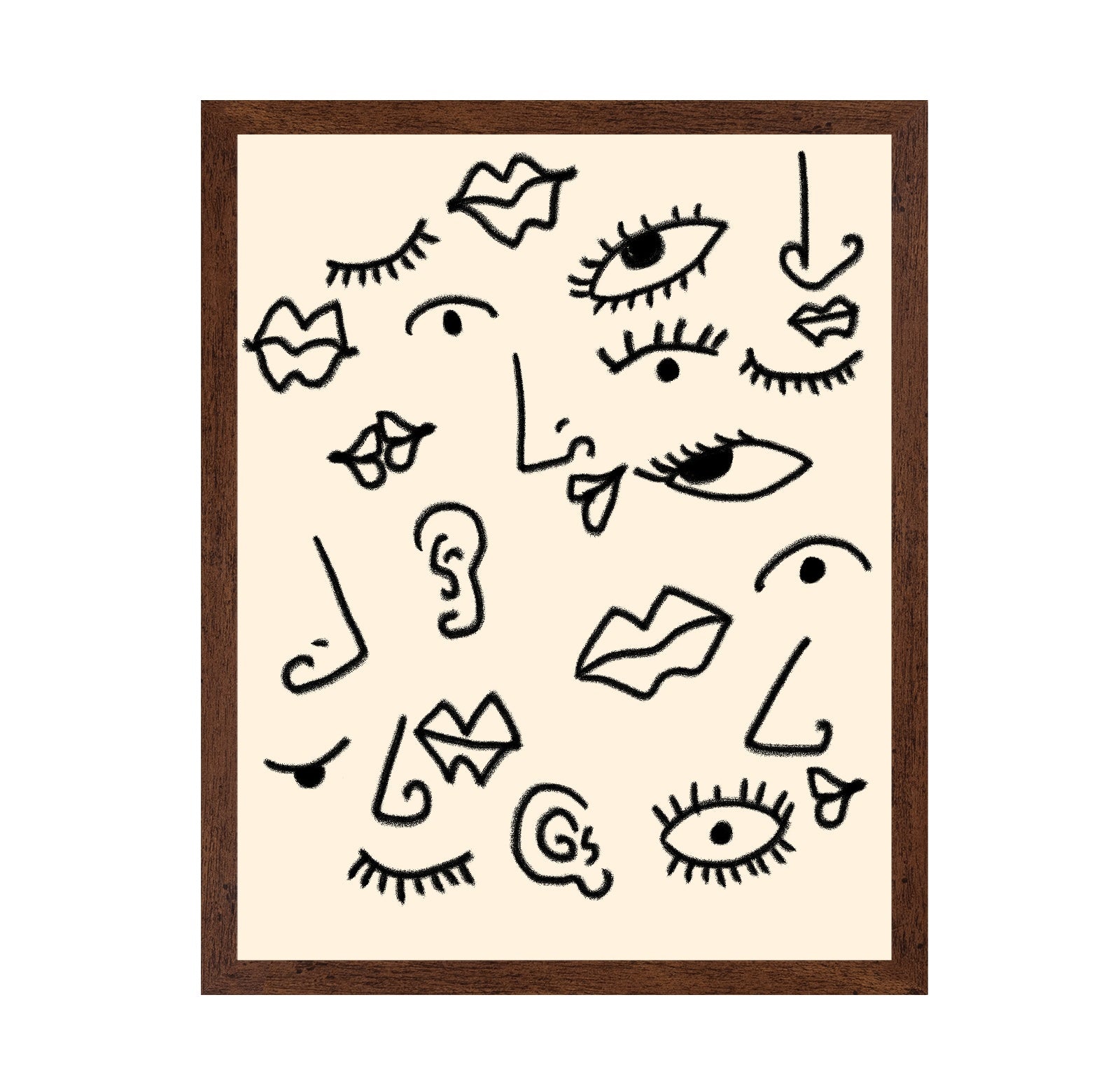 Abstract Faces Sketch Pattern