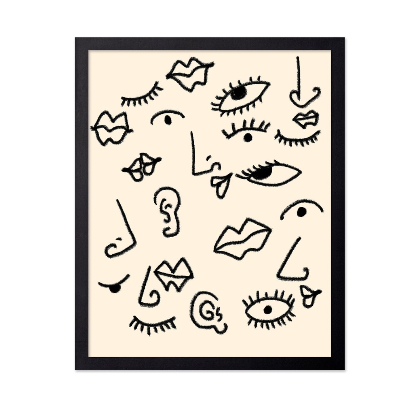 Abstract Faces Sketch Pattern