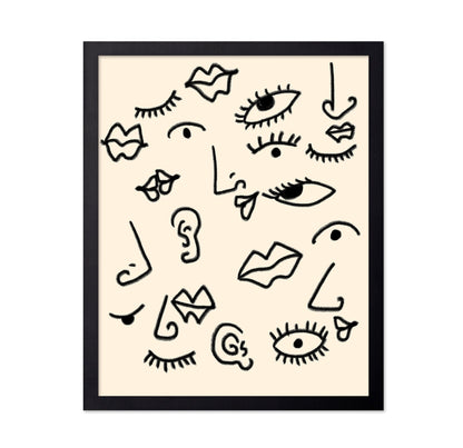 Abstract Faces Sketch Pattern