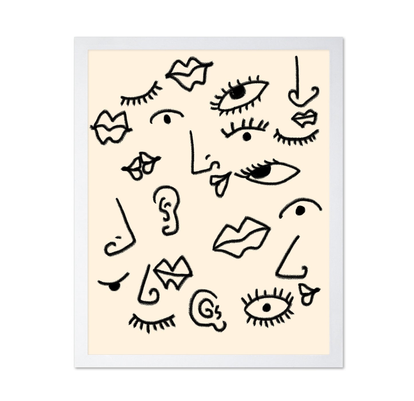 Abstract Faces Sketch Pattern