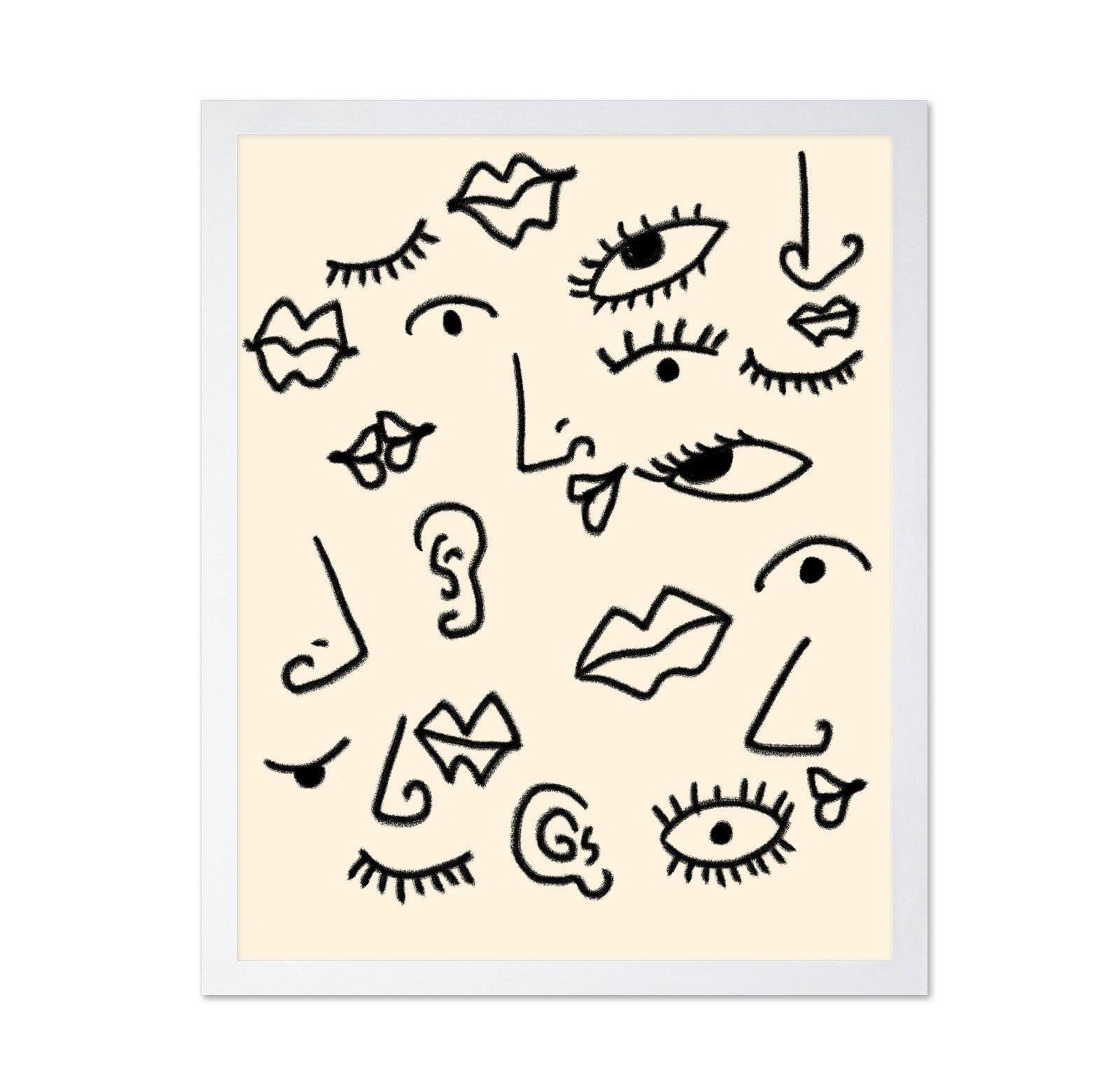 Abstract Faces Sketch Pattern