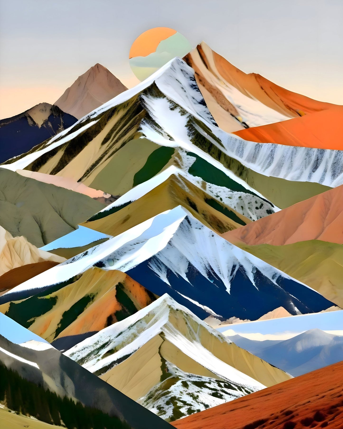 Layered Mountain Collage No2