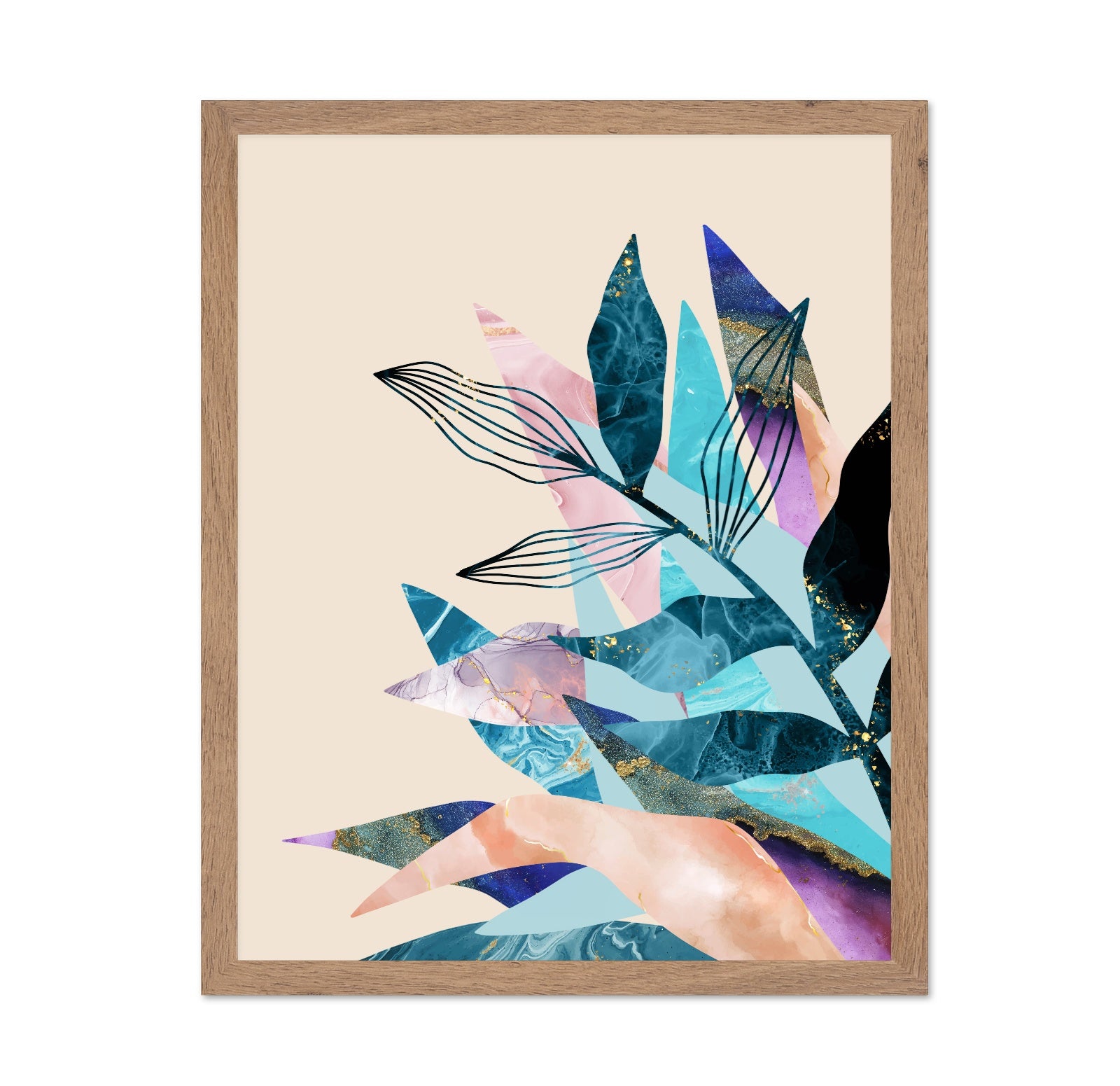 Abstract Marble Leaves