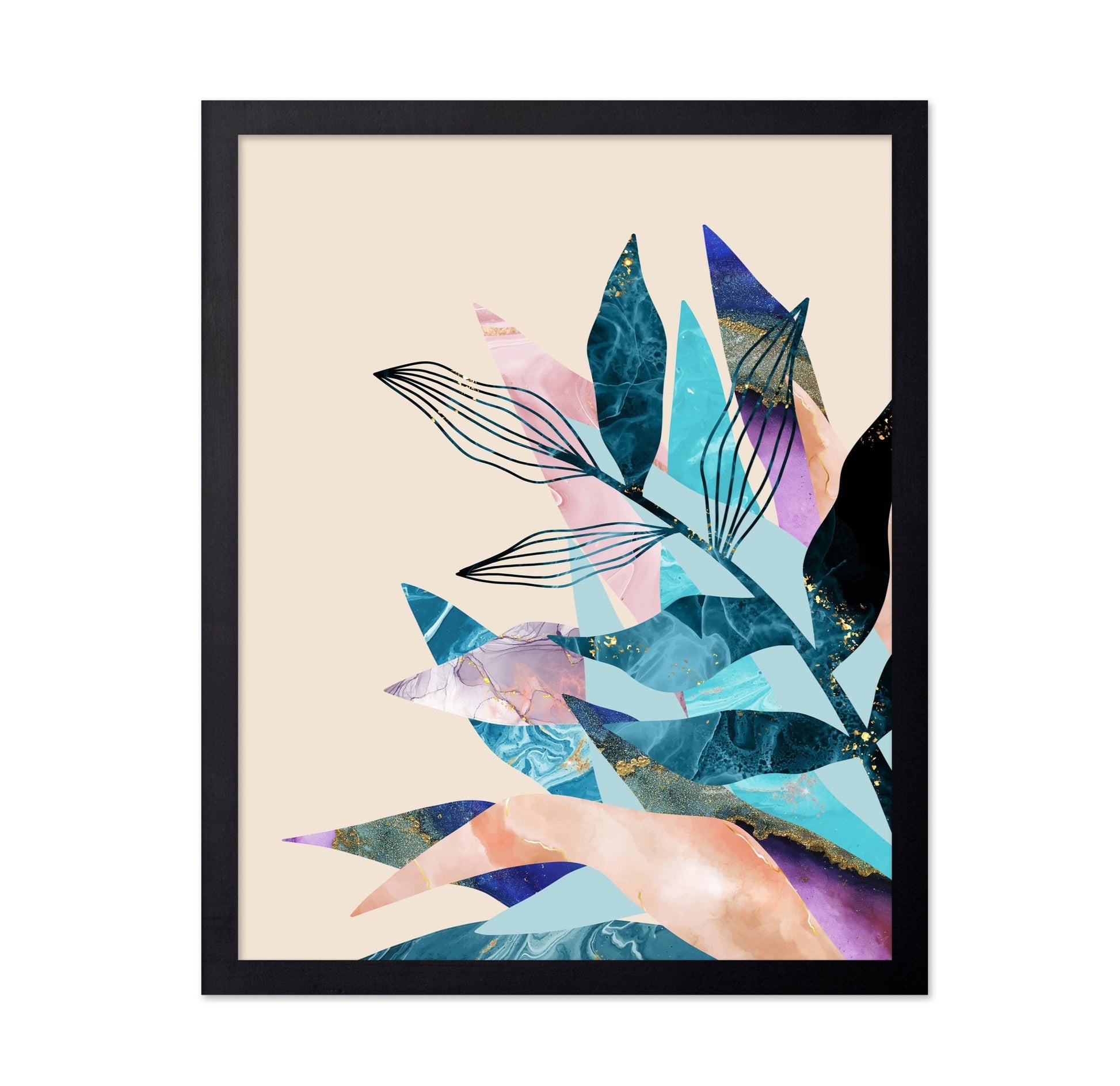 Abstract Marble Leaves