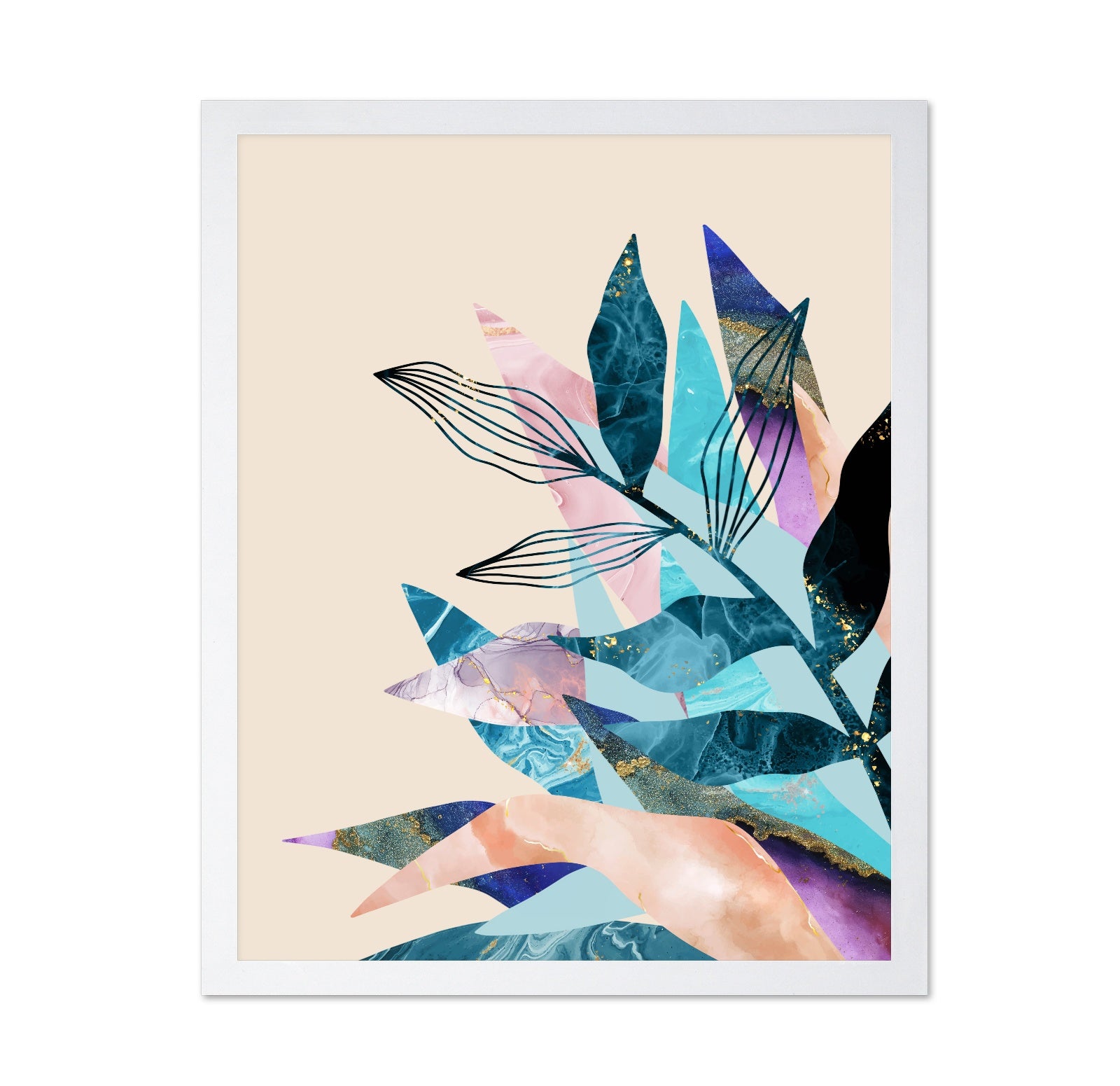 Abstract Marble Leaves
