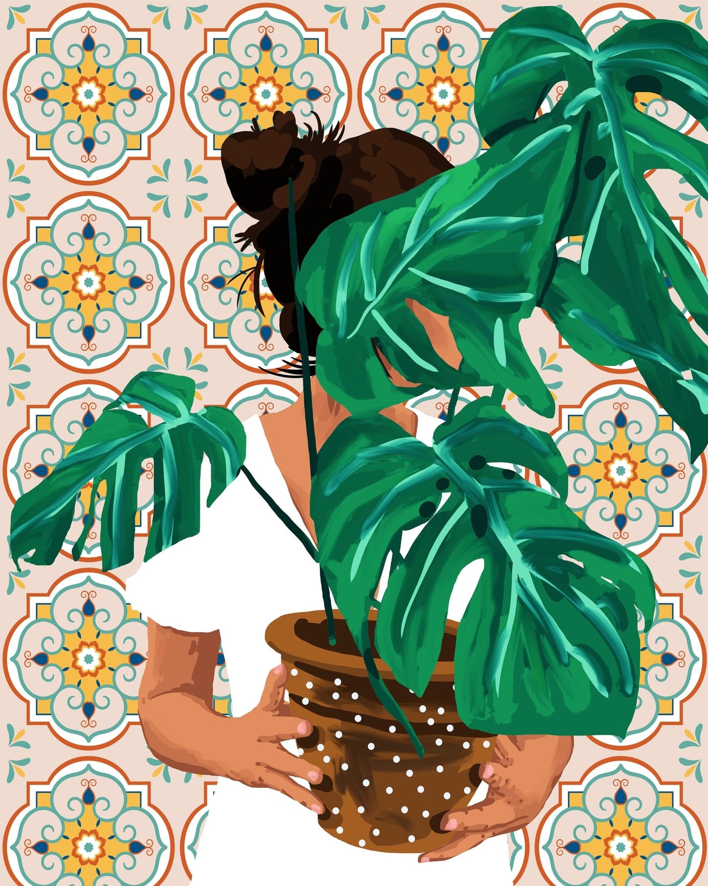 Monstera Tile Portrait