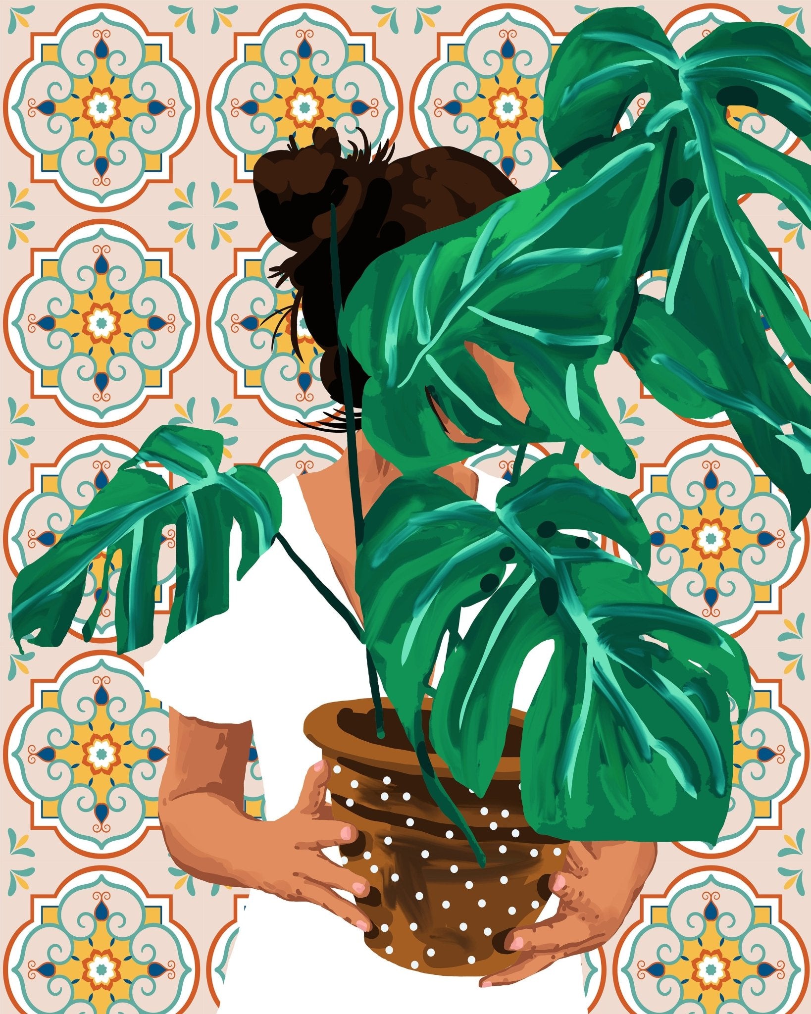 Monstera Tile Portrait