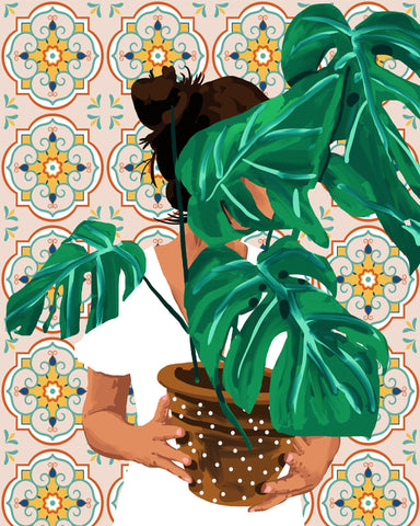 Monstera Tile Portrait