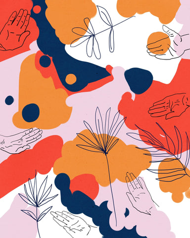 Abstract Hands Florals
