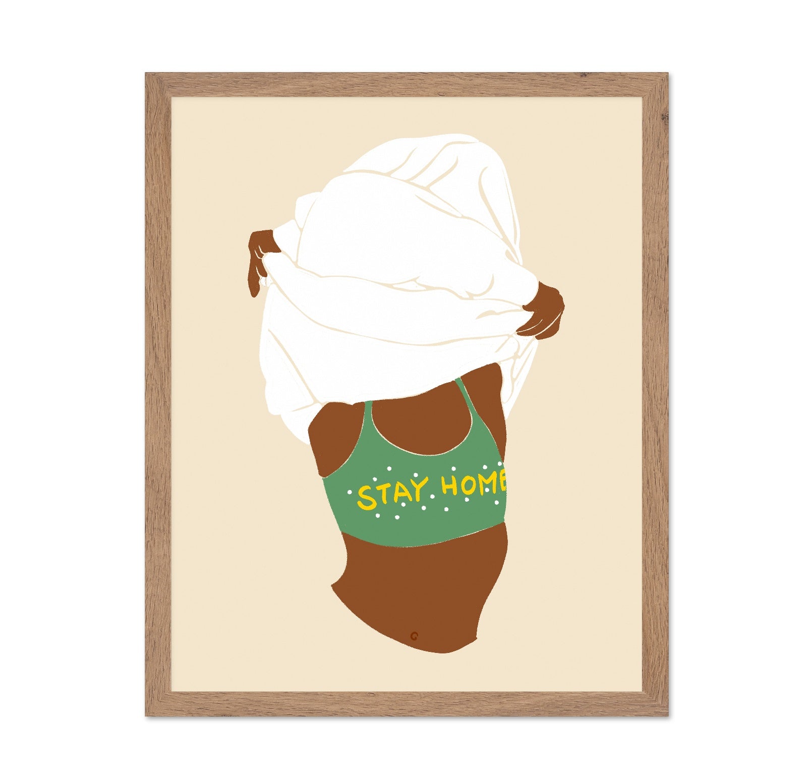 Stay Home Woman Illustration