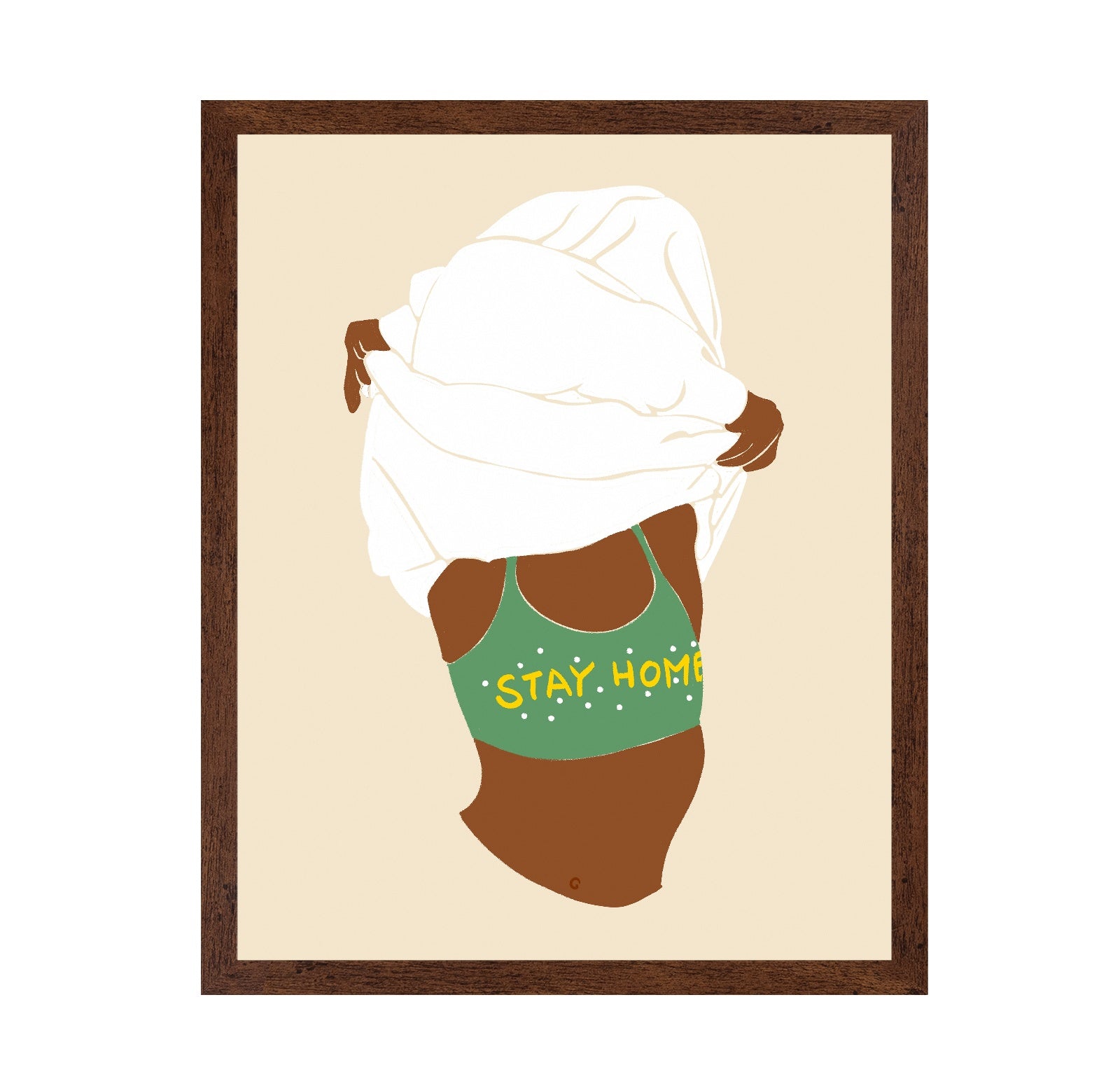 Stay Home Woman Illustration