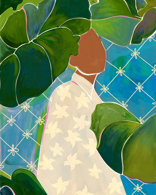 Woman Among Leaves