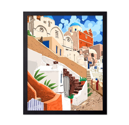 Mediterranean Village Scene