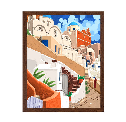 Mediterranean Village Scene