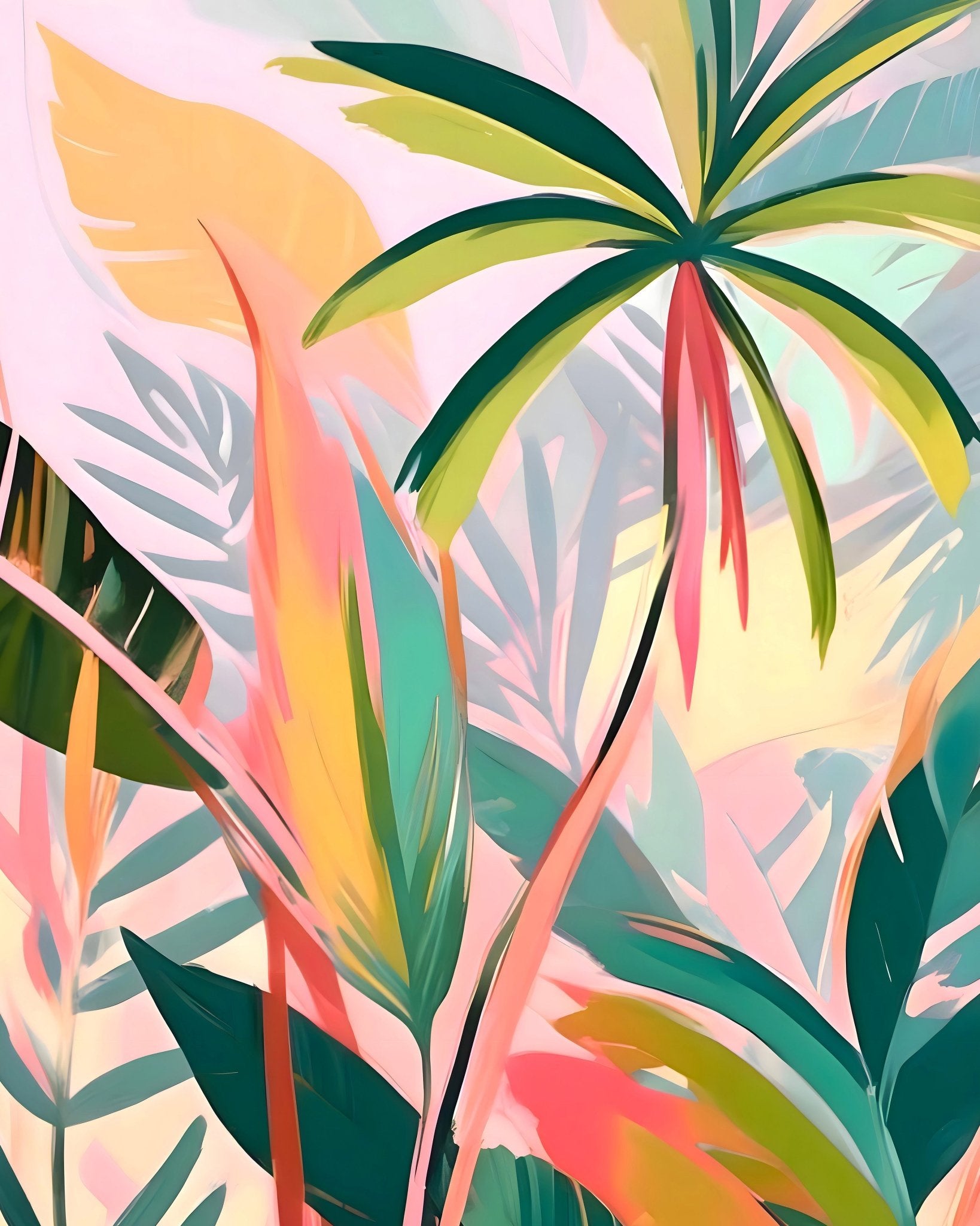 Tropical Pastel Leaves No2