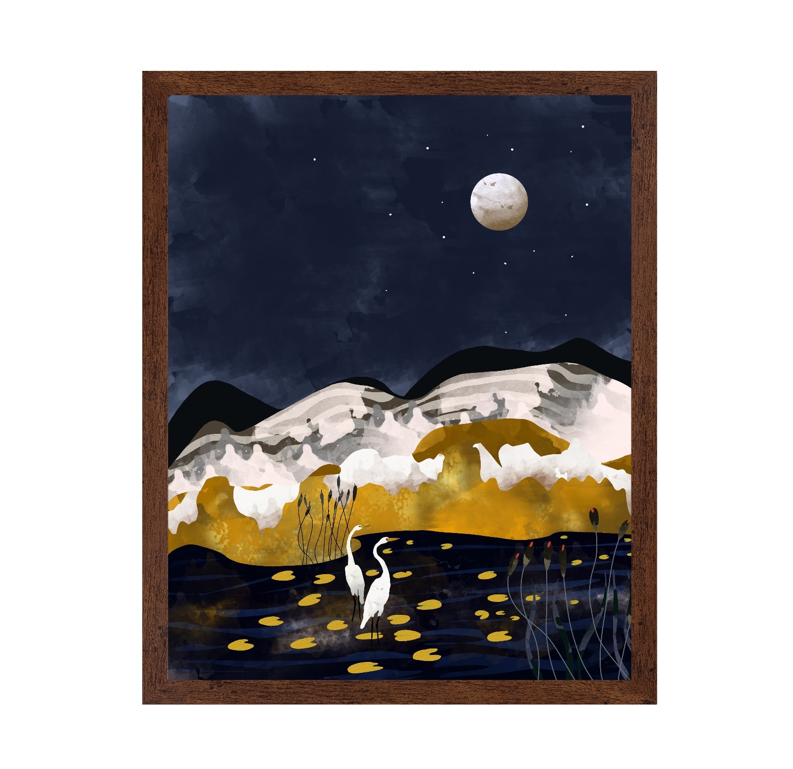 Moonlit Crane Lake