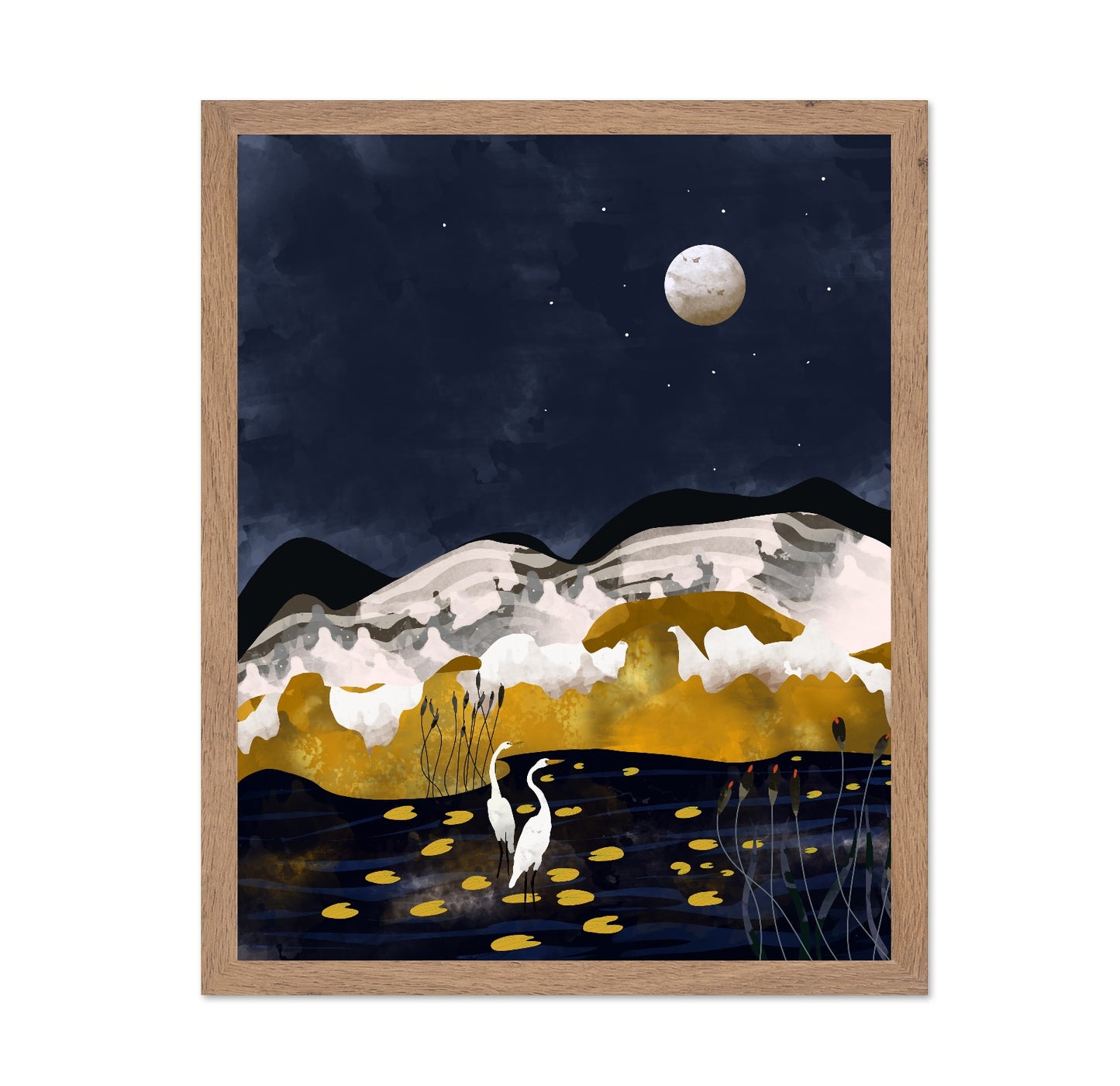 Moonlit Crane Lake
