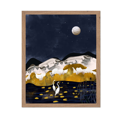Moonlit Crane Lake