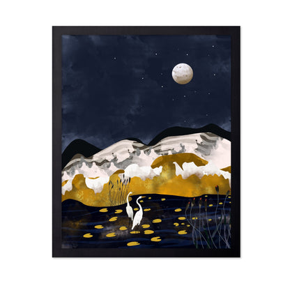 Moonlit Crane Lake