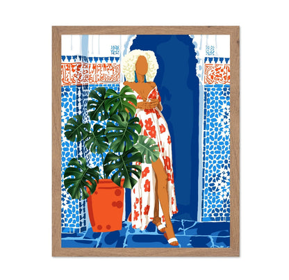 Blue Tile Garden Woman