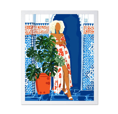 Blue Tile Garden Woman