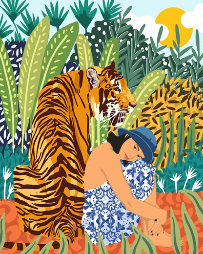 Woman Tiger Jungle