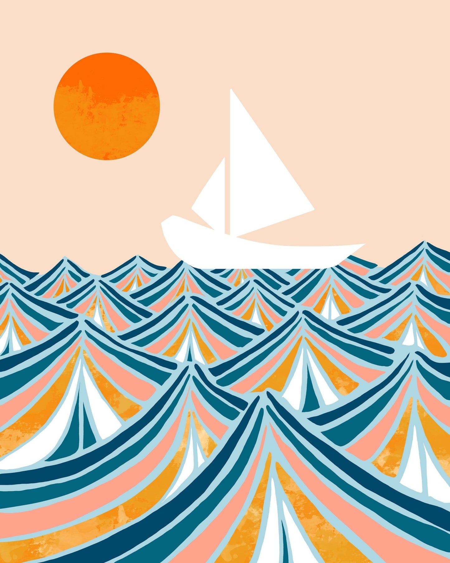 Sunset Sail Waves