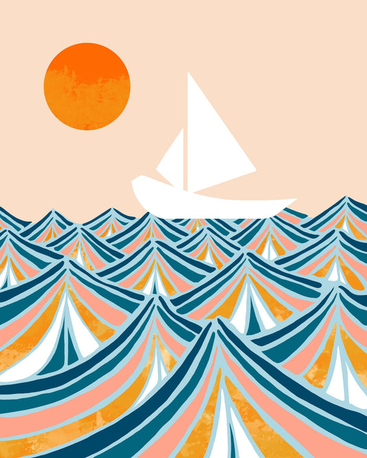 Sunset Sail Waves