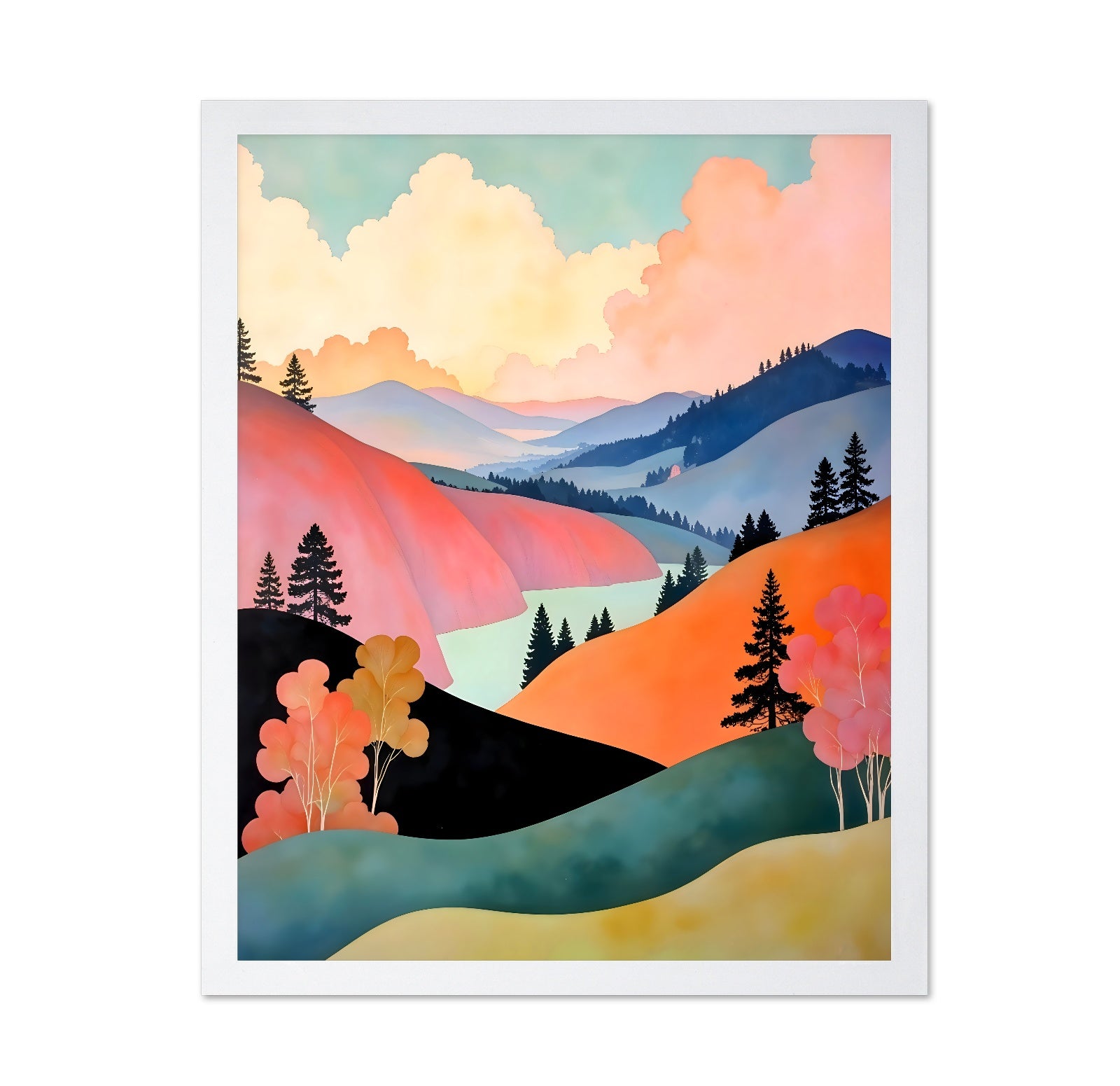 Pastel Mountain Valley