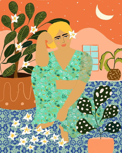 Tropical Patio Woman