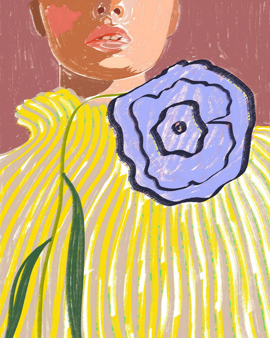 Bold Floral Portrait
