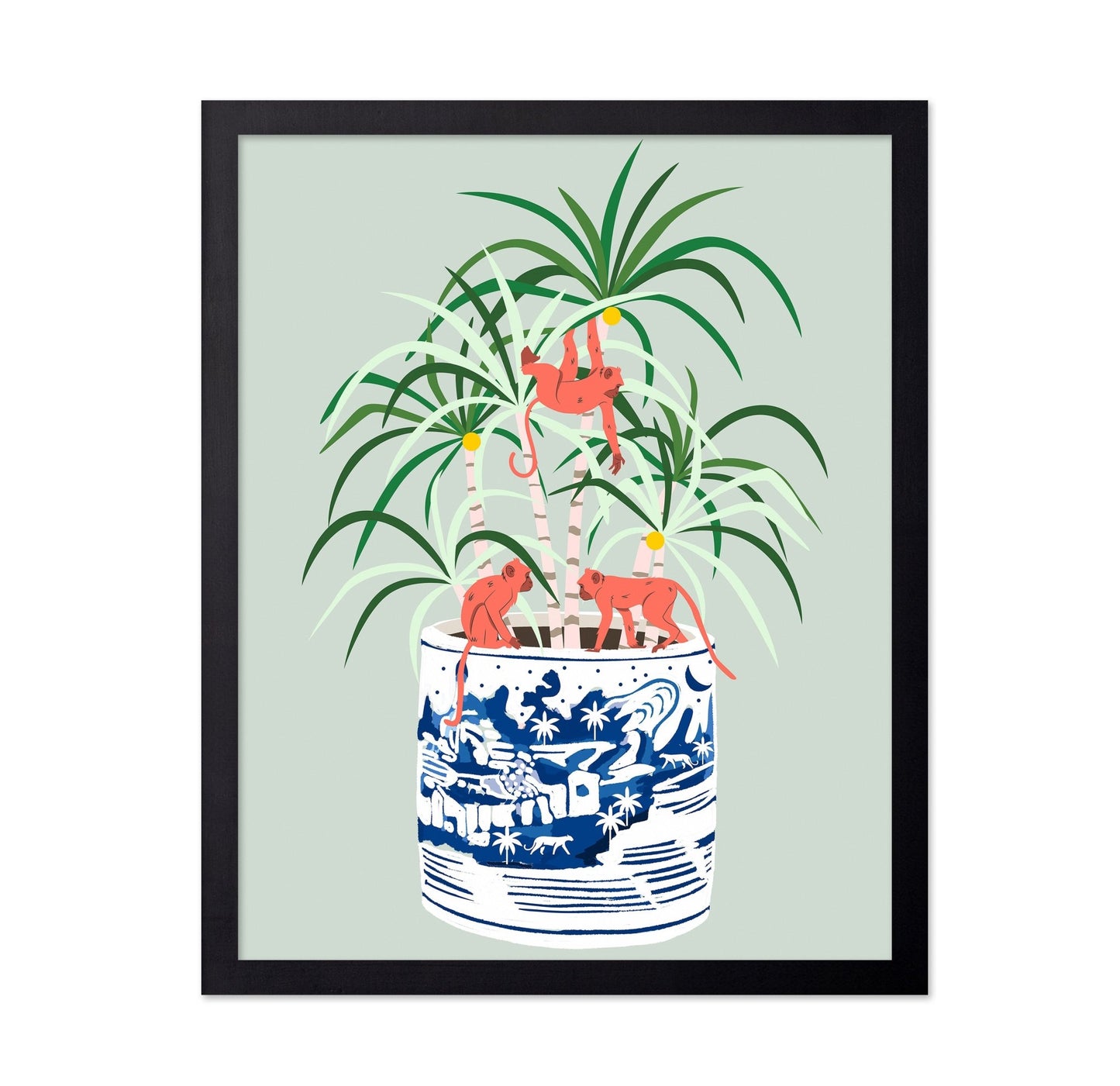 Monkeys In Plant Pot