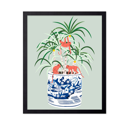 Monkeys In Plant Pot