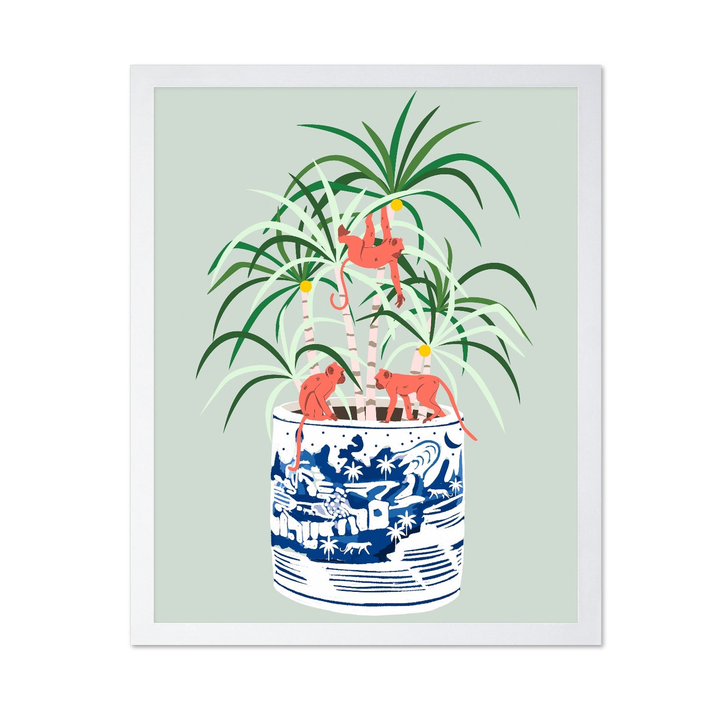 Monkeys In Plant Pot