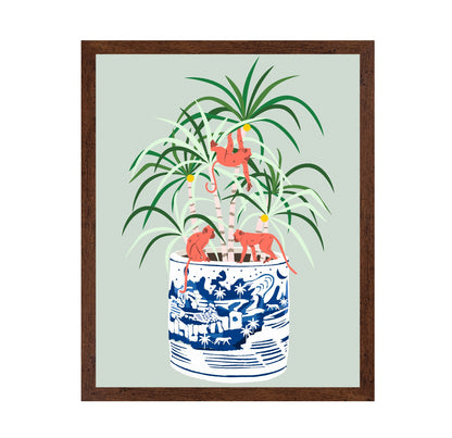 Monkeys In Plant Pot