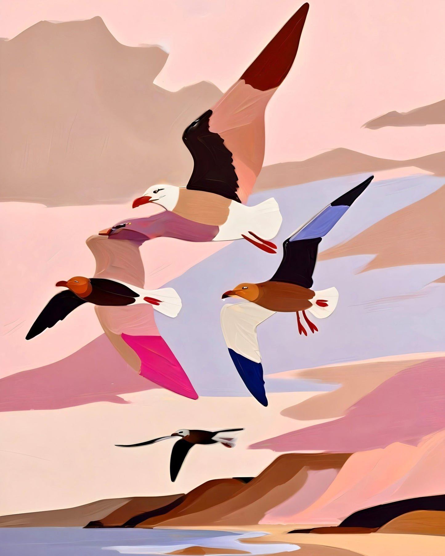 Coastal Birds Flight