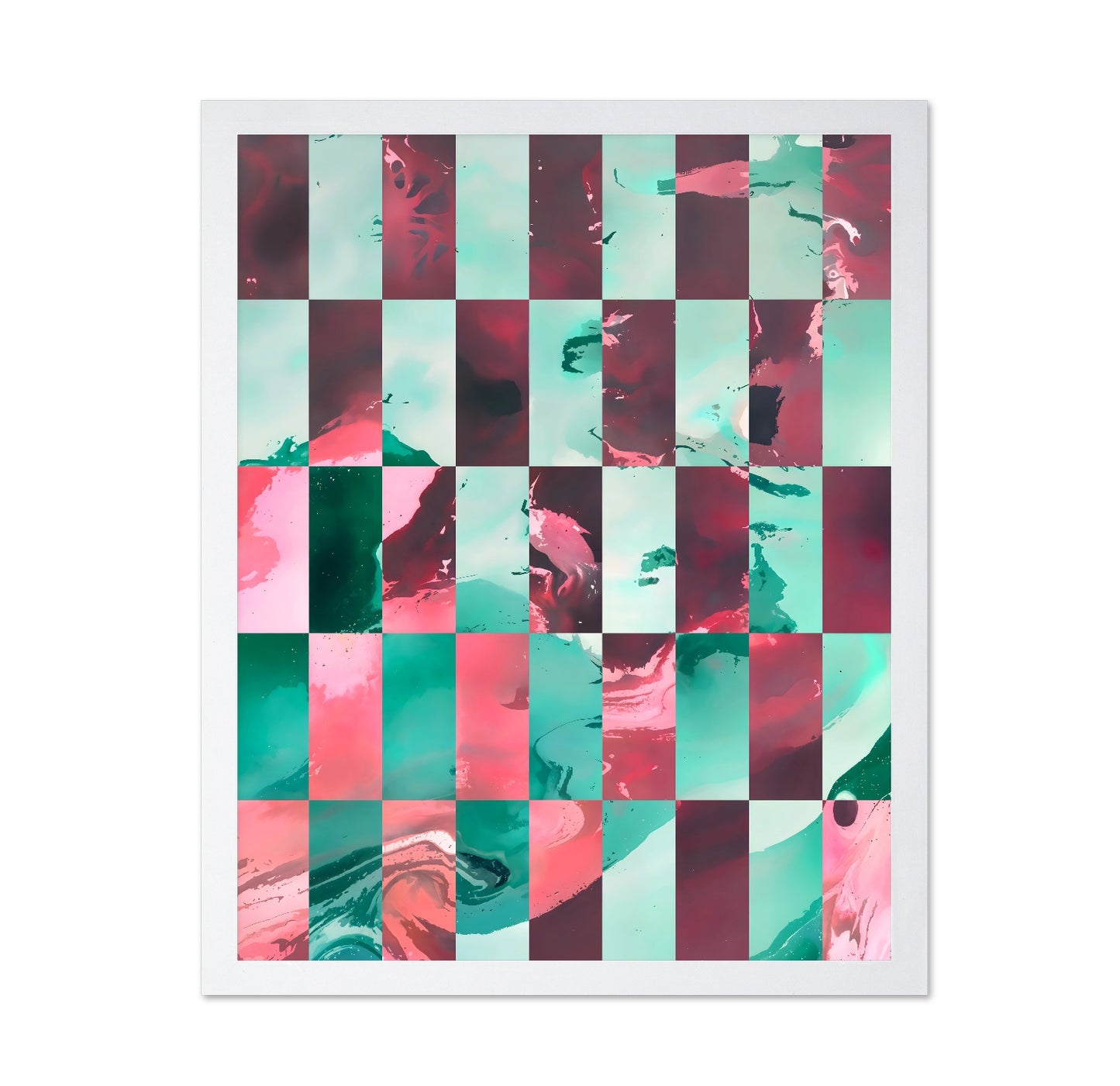 Teal Coral Grid