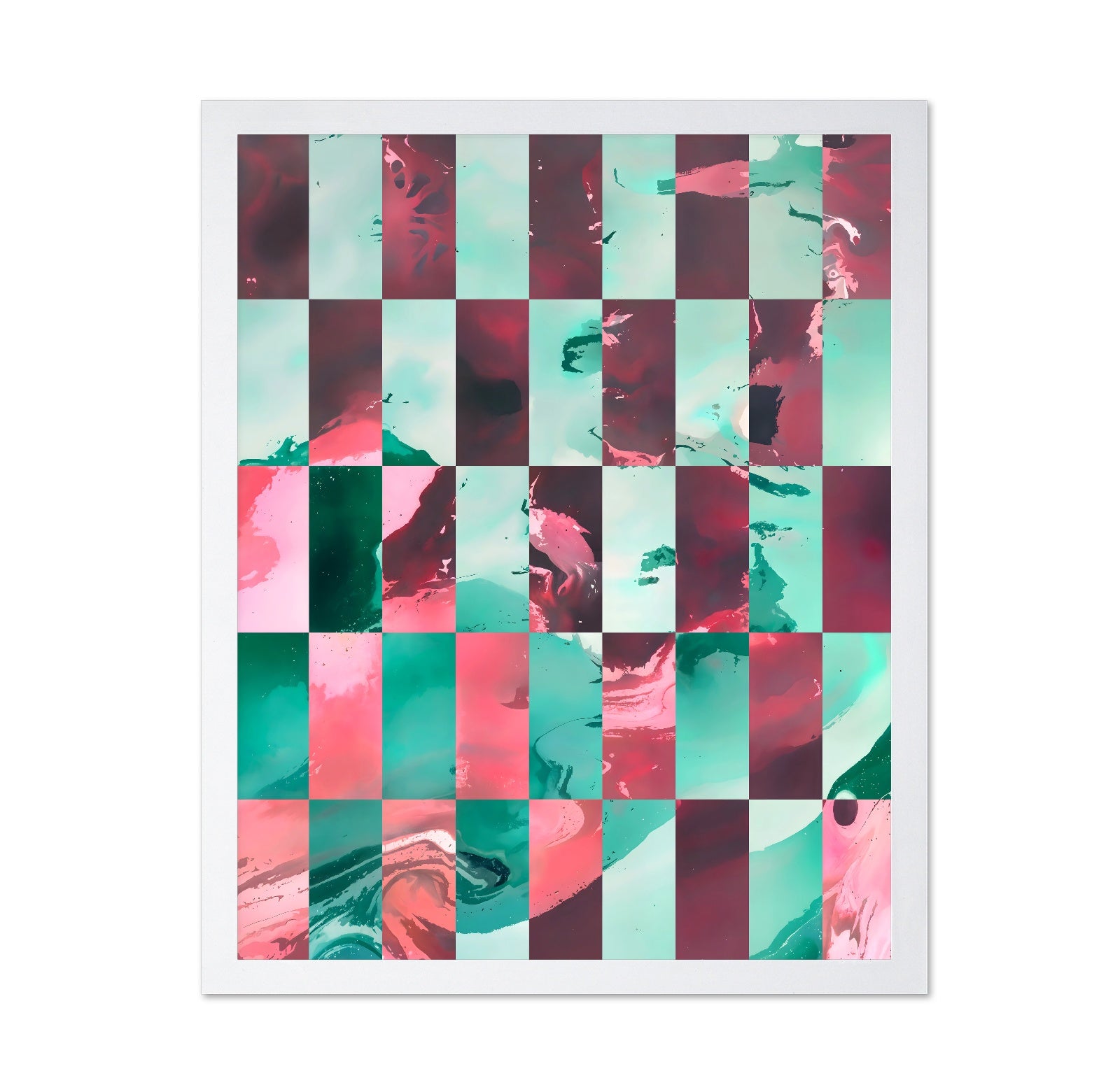 Teal Coral Grid