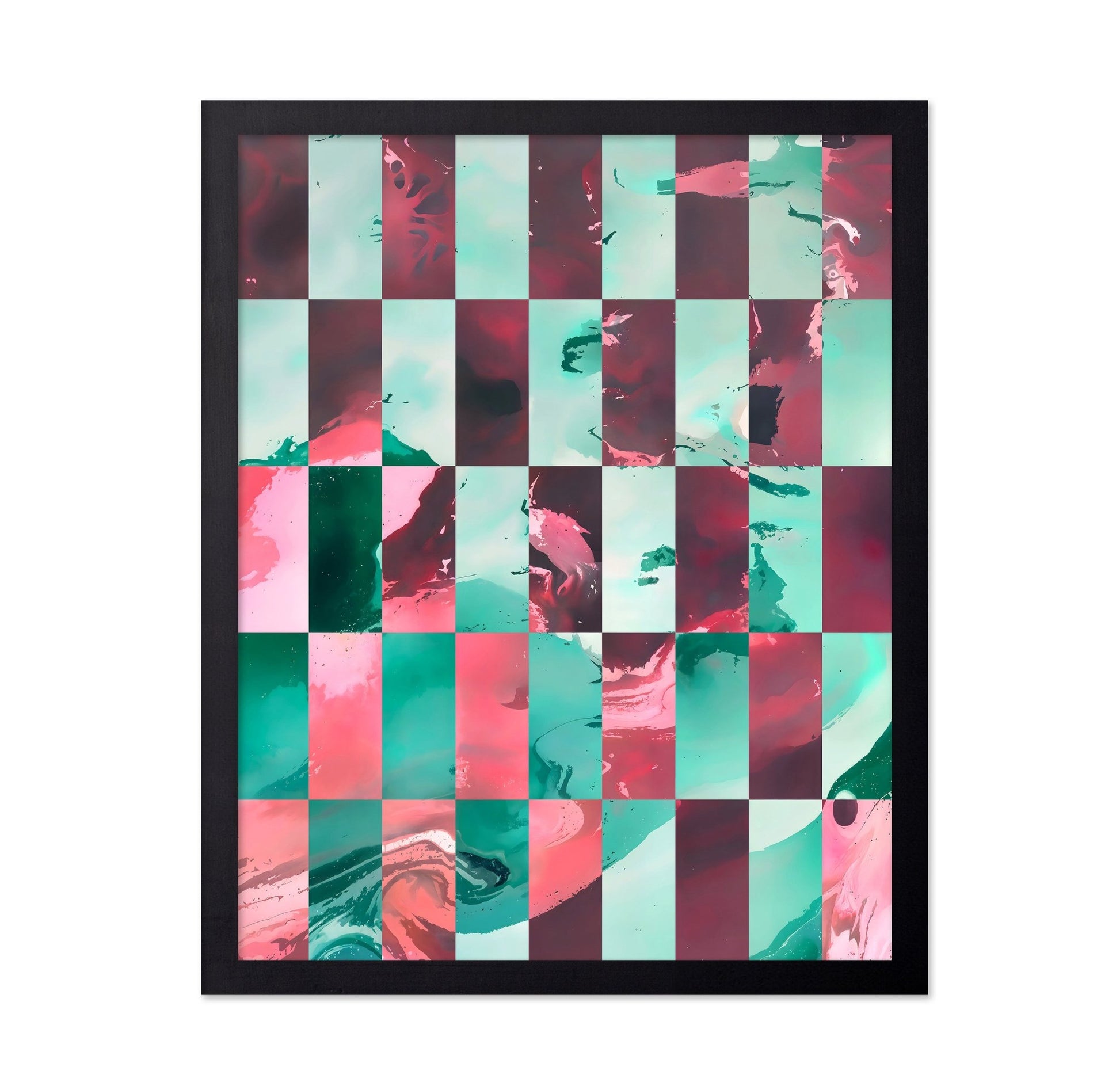 Teal Coral Grid