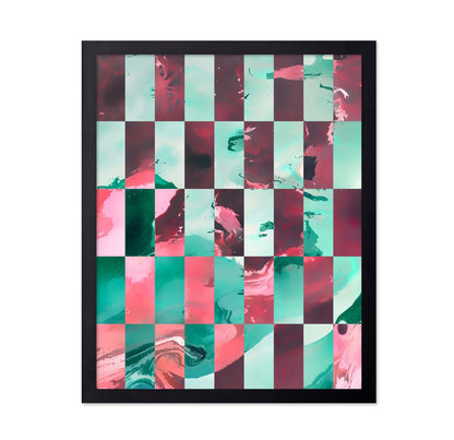 Teal Coral Grid