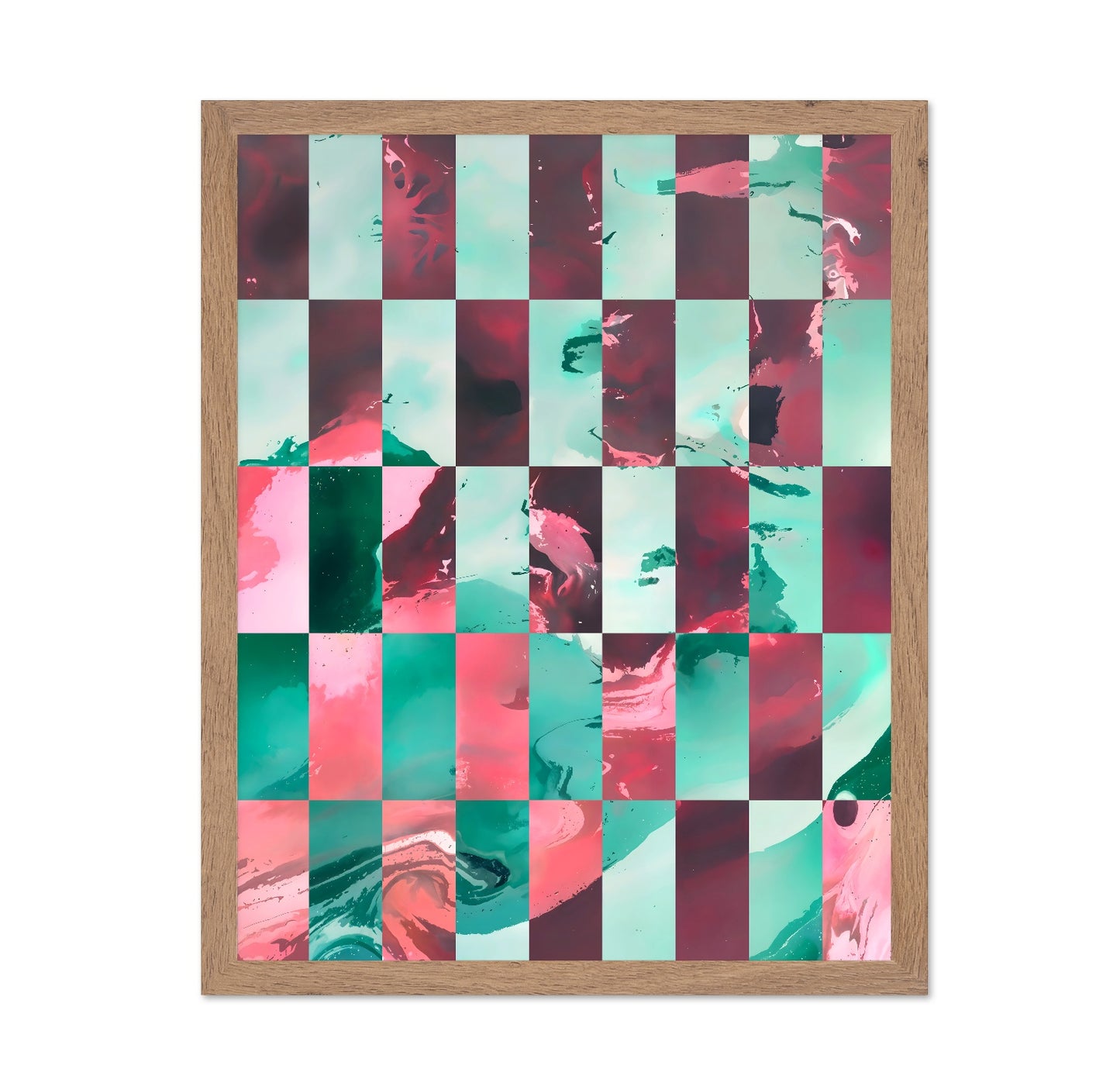 Teal Coral Grid