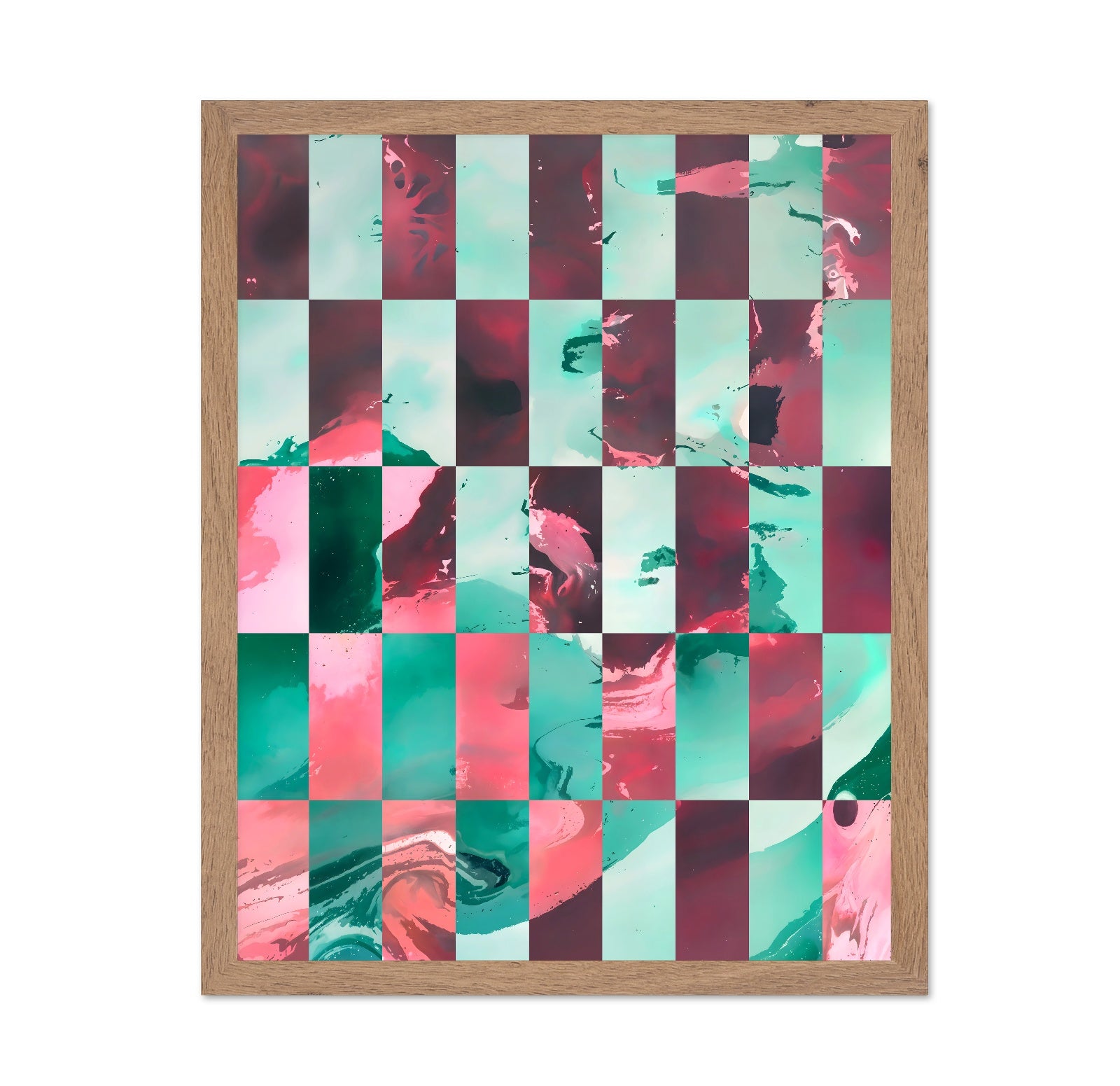 Teal Coral Grid