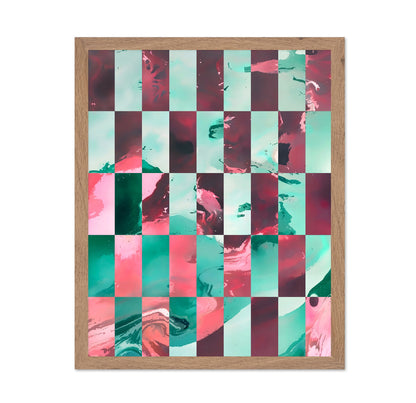 Teal Coral Grid