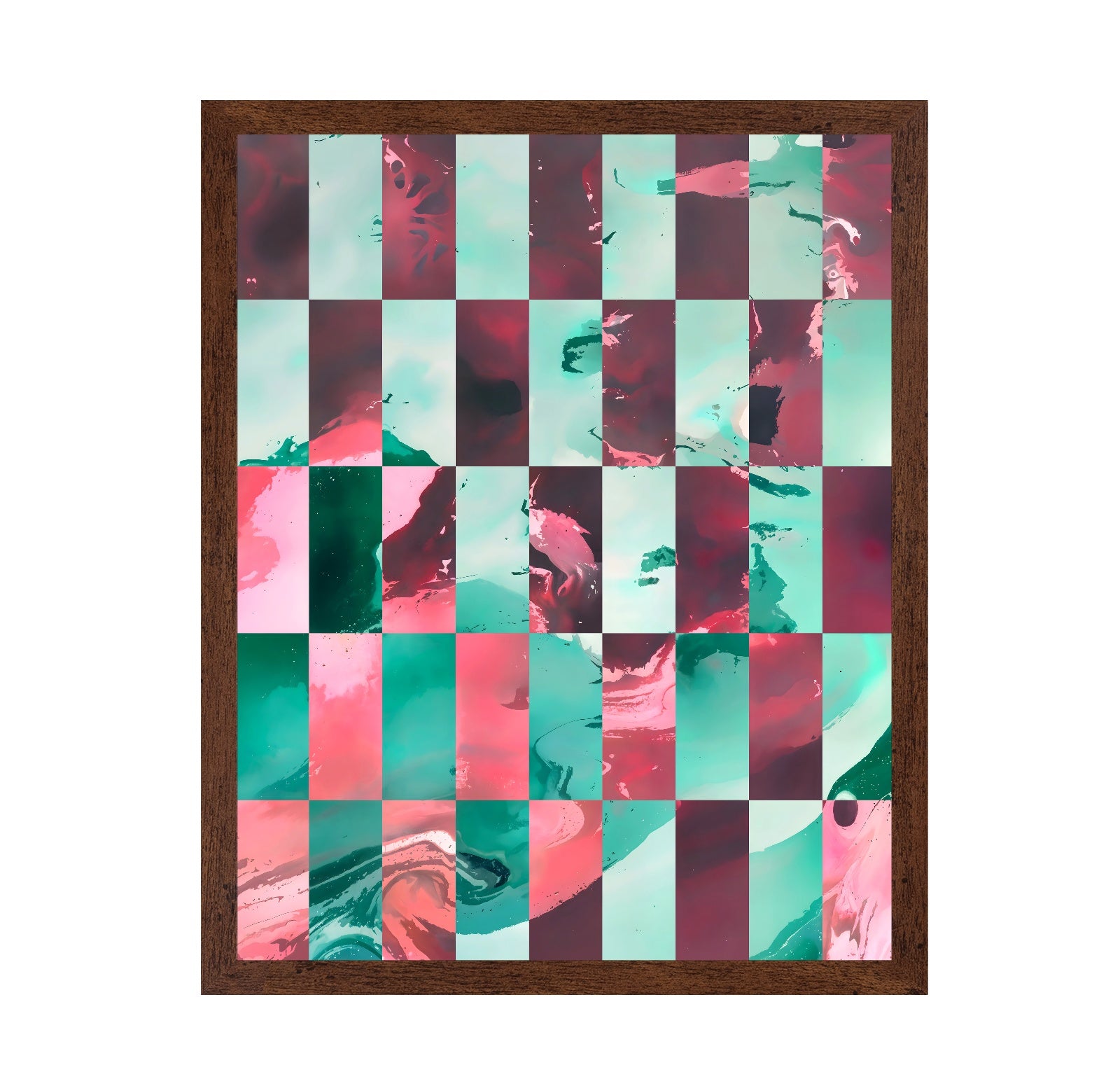 Teal Coral Grid