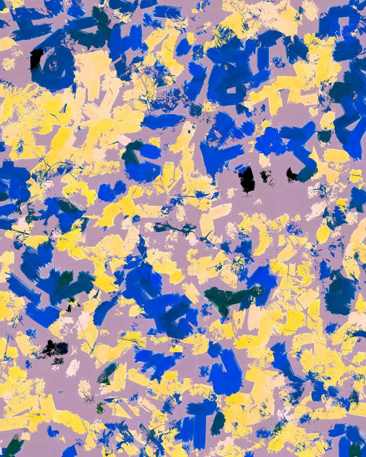 Blue Yellow Brush Burst