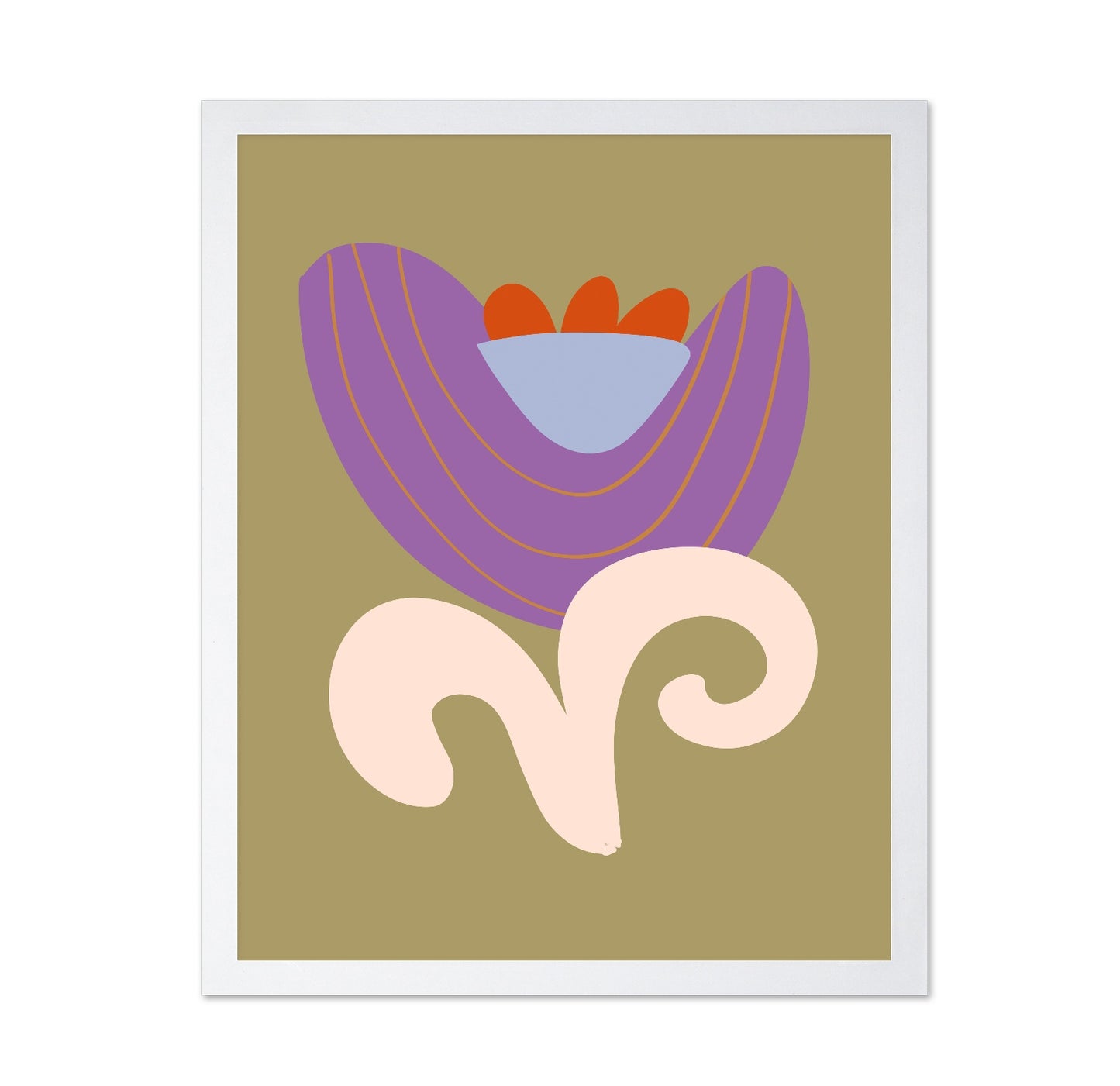 Abstract Floral Curve