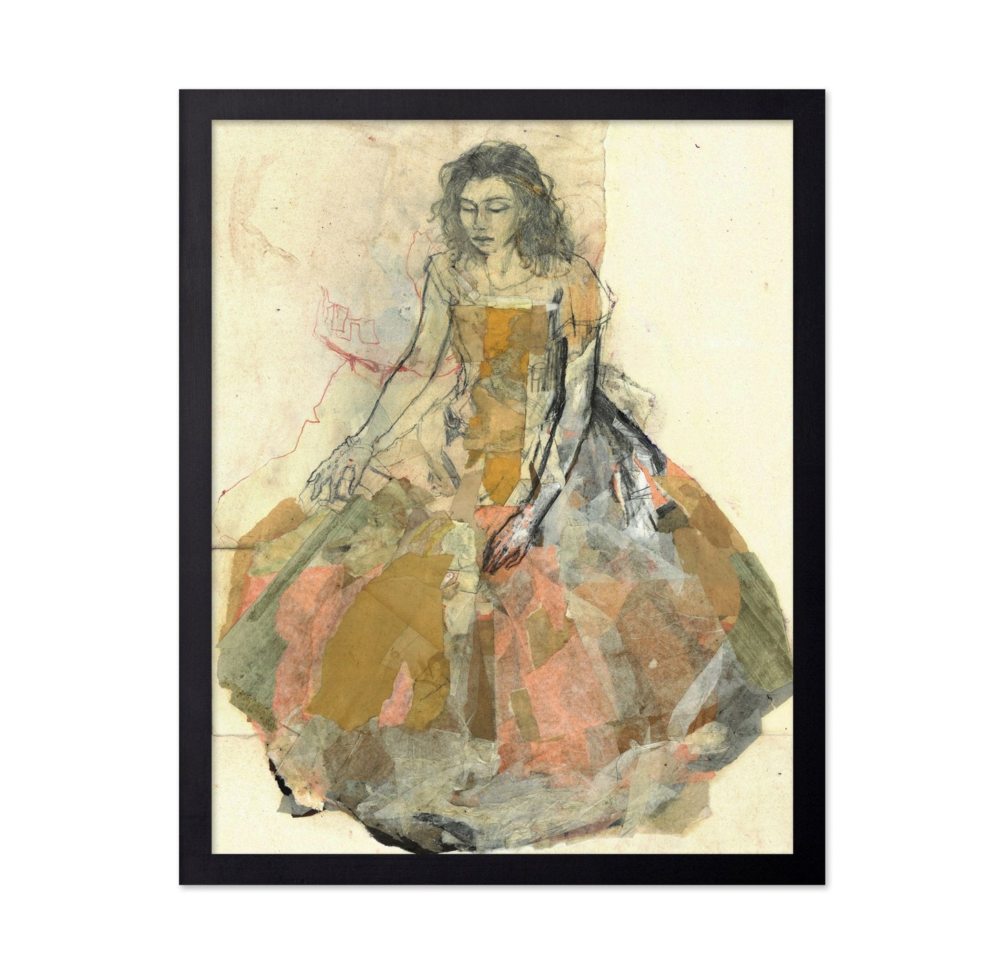 Seated Collage Figure