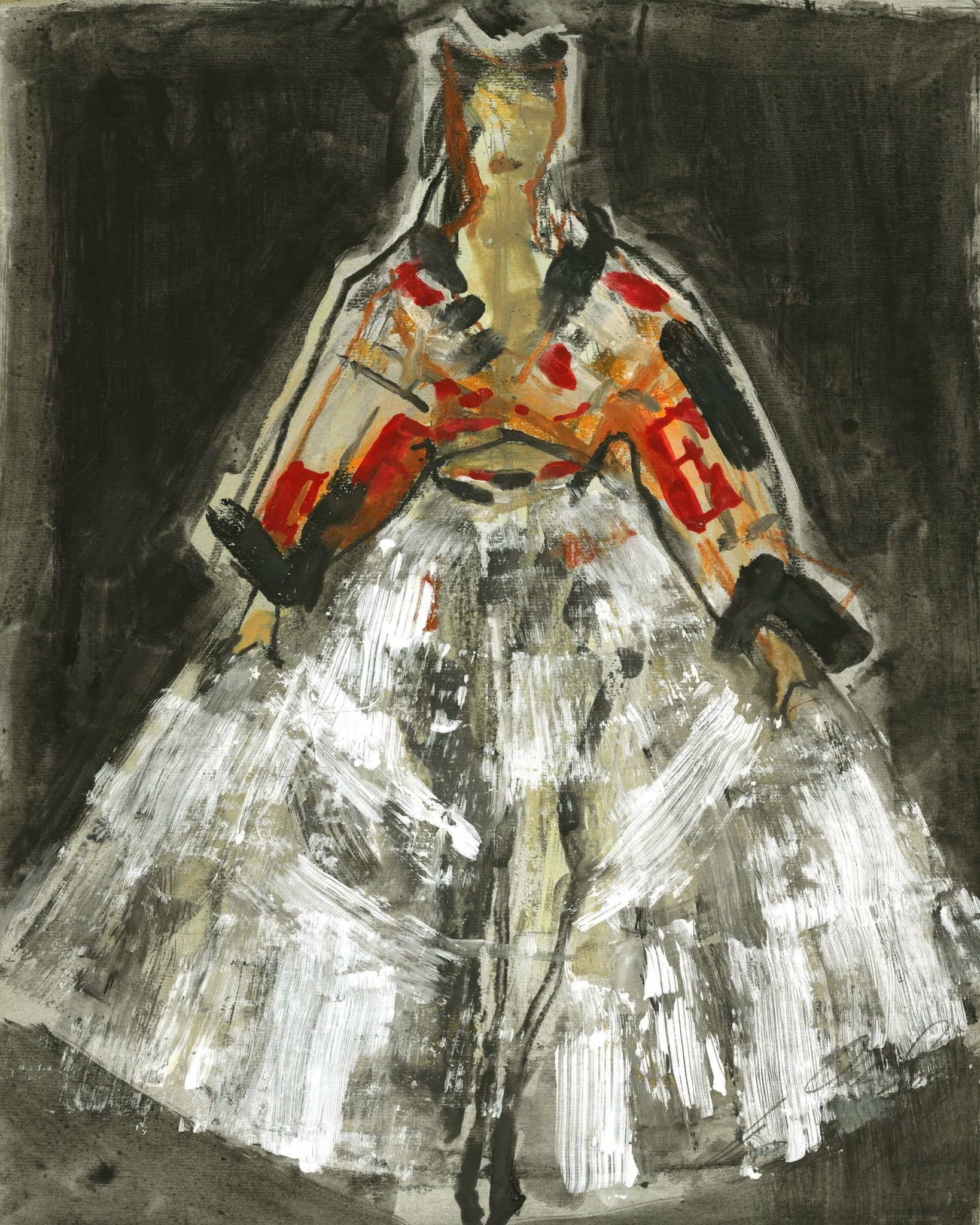 Abstract White Dress