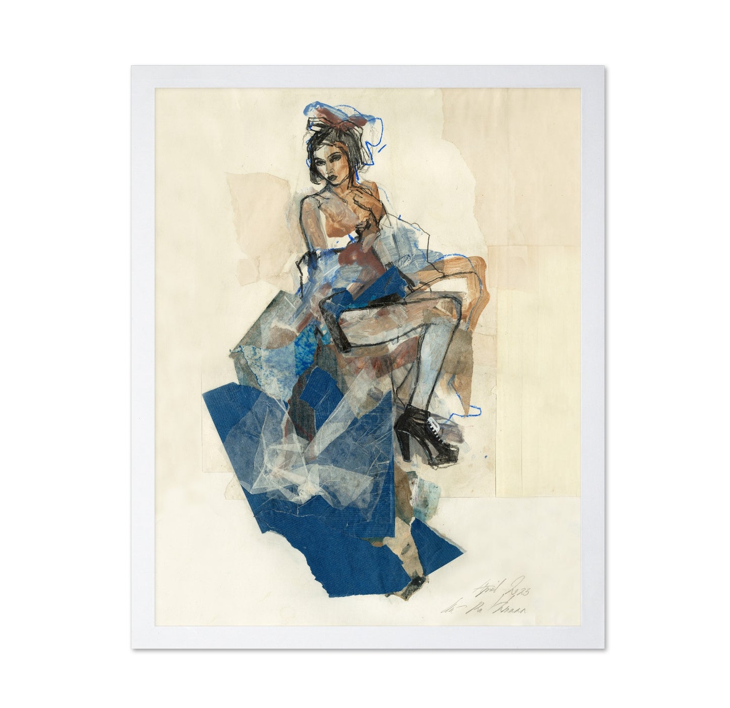 Blue Collage Fashion Pose